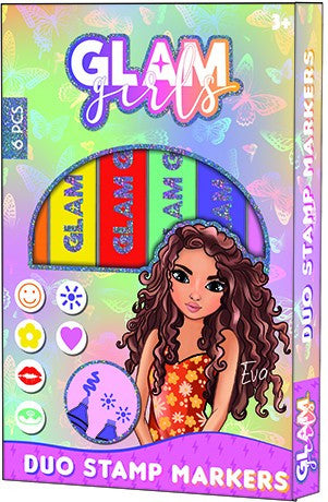 Girl Power Glam Girls Eva marķieru un zīmogu komplekts 6 gab.