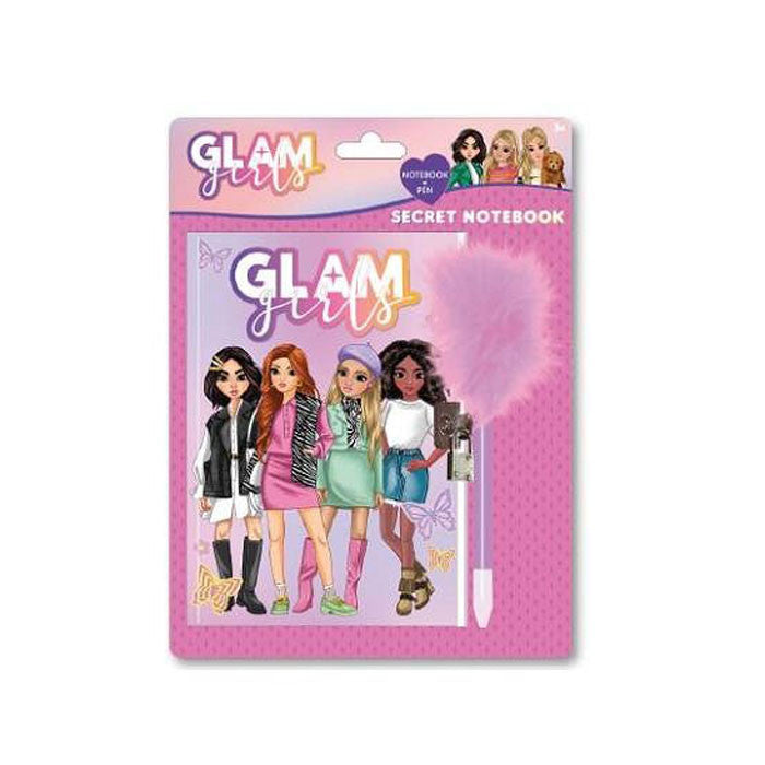 Glam Girls Team piemiņas grāmata, slēdzama dienasgrāmata ar pildspalvu