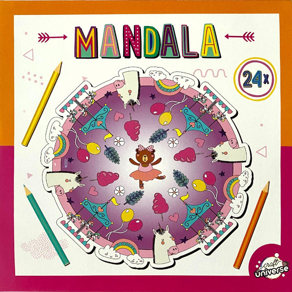 Krāsojamā Mandala Circus krāsojamā grāmata, 24 lappuses