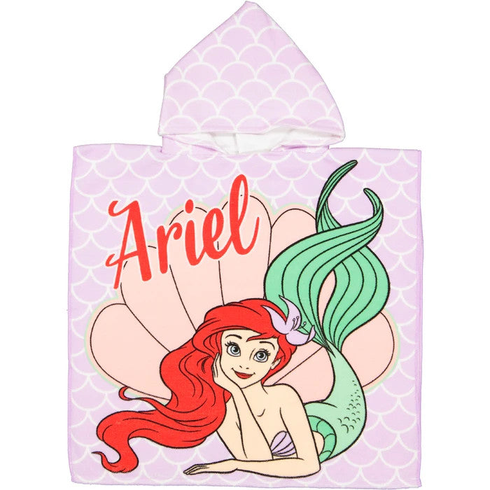 Disney Princess Ariel pludmales dvielis pončo 60x120 cm (ātri žūstošs)