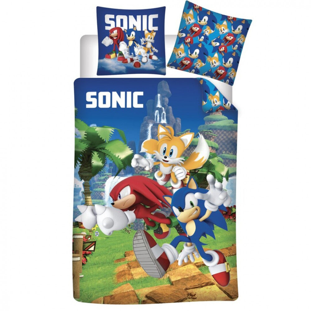 Sonic the Hedgehog pēdējā cīņa Sonic the Hedgehog gultasveļas komplekts 160√ó200cm, 70√ó80cm