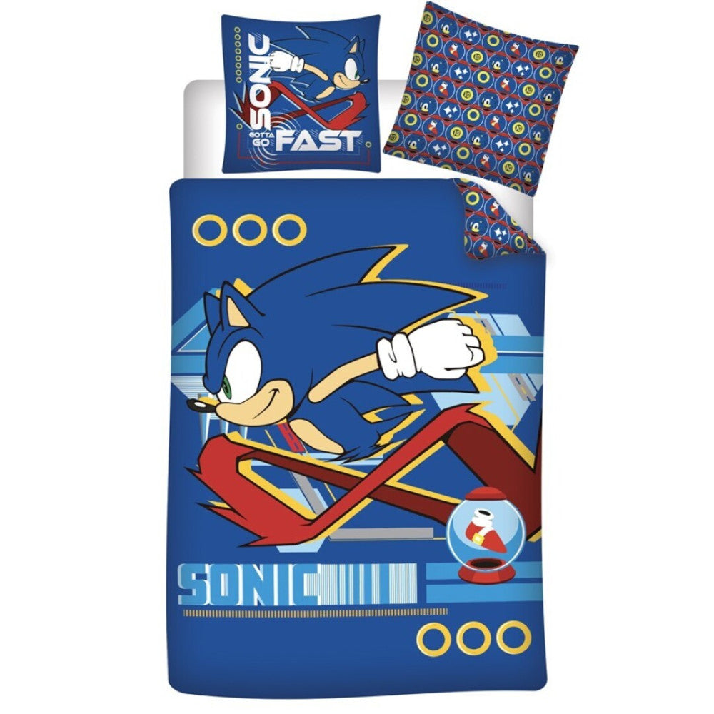 Sonic the Hedgehog Fast gultasveļas komplekts 140√ó200cm, 65√ó65 cm
