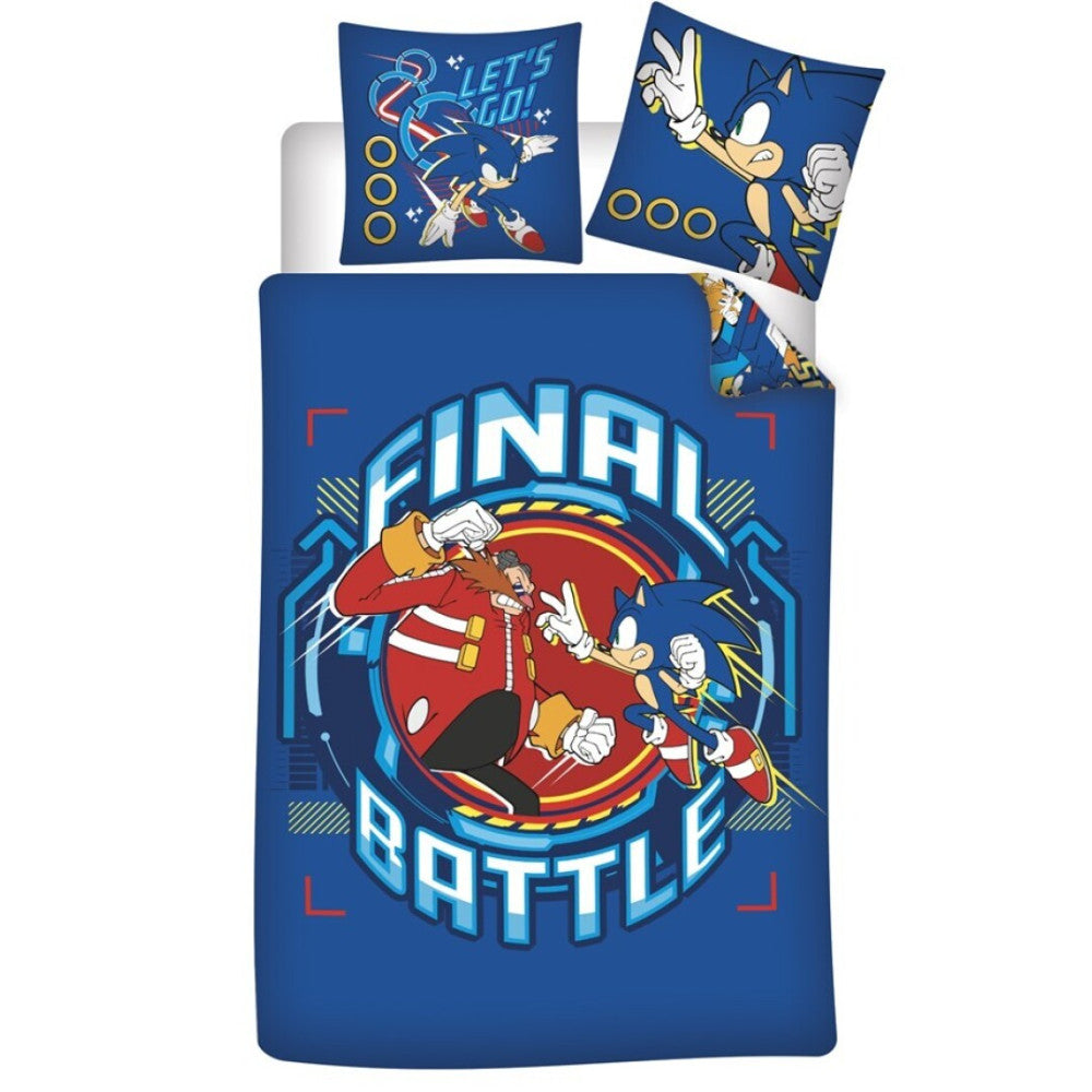 Sonic the Hedgehog Final Battle Sonic the Hedgehog gultasveļas komplekts 140√ó200cm, 65√ó65cm