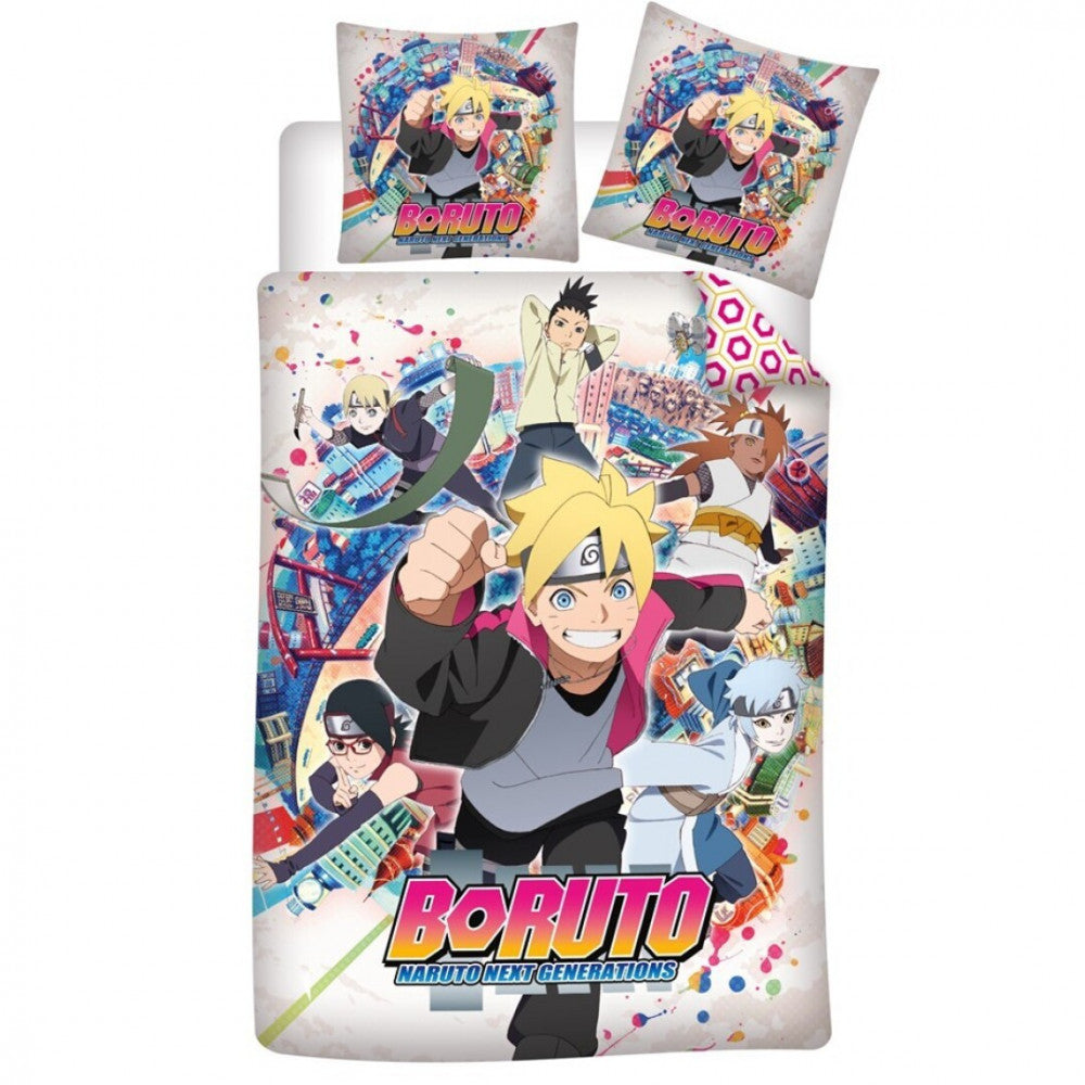 Naruto Ninja Squad Boruto gultasveļas pārvalks 140√ó200cm, 63√ó63 cm mikrošķiedra