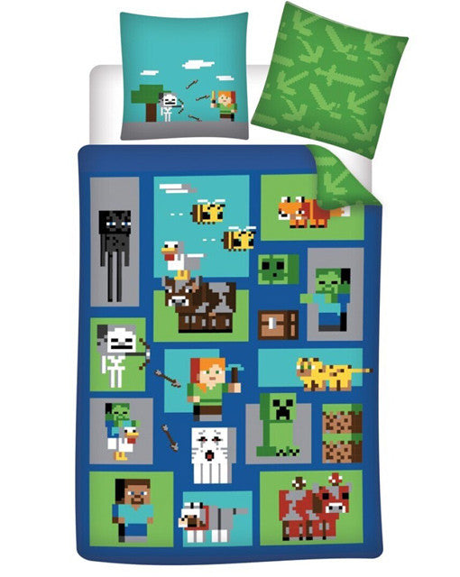 Minecraft gultasveļas komplekts 140–200 cm, 65–65 cm