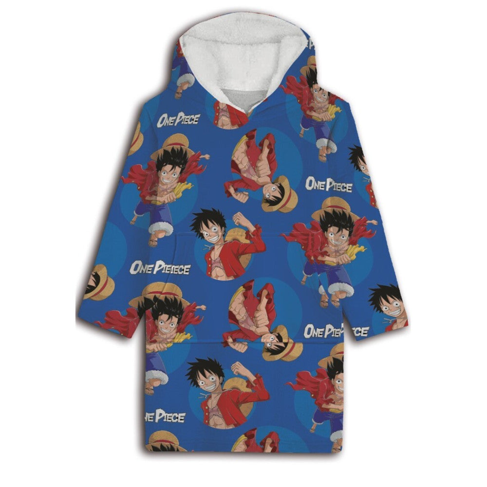 One Piece uzvelkama plīša polārā sega, pončo