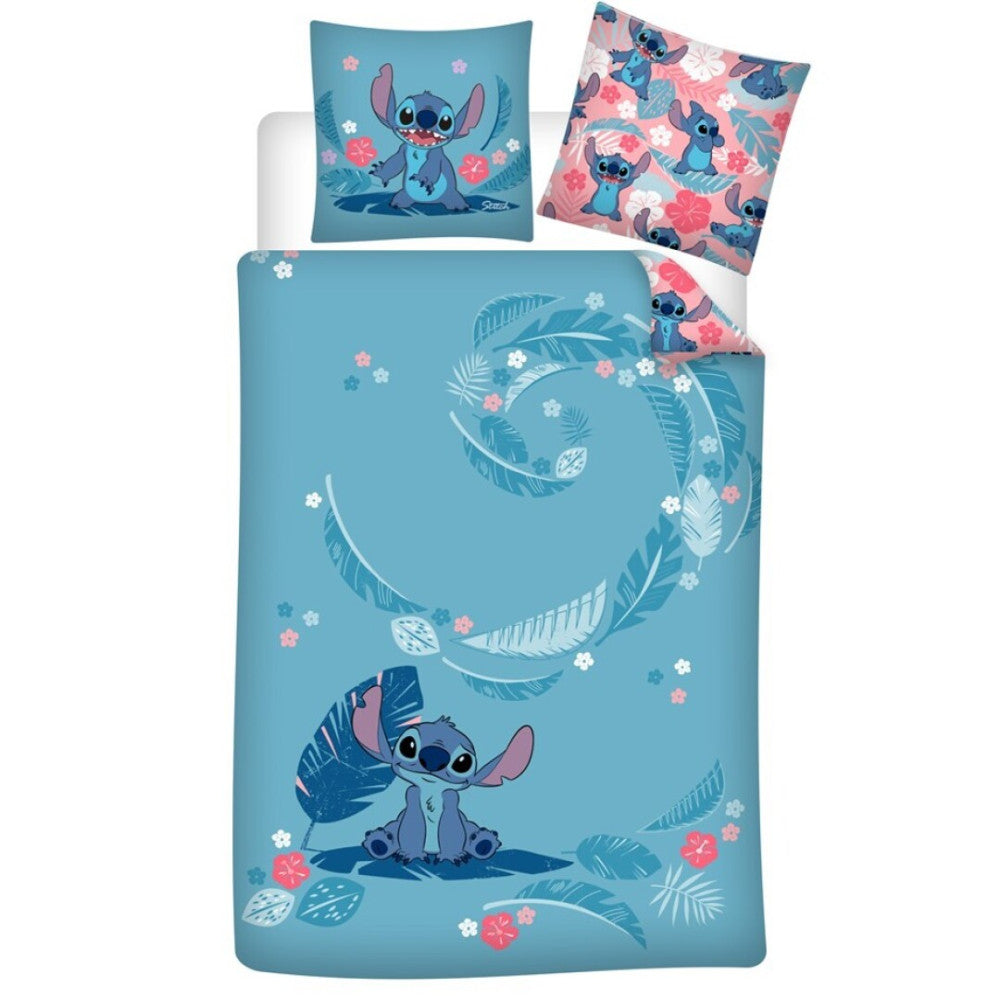 Disney Lilo un Stitch zils gultasveļas pārvalks 140–200 cm, 65–65 cm