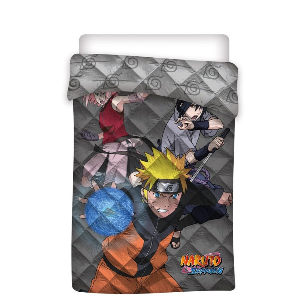 Naruto Team 7 stepēts gultas pārklājs, sega 140x200cm