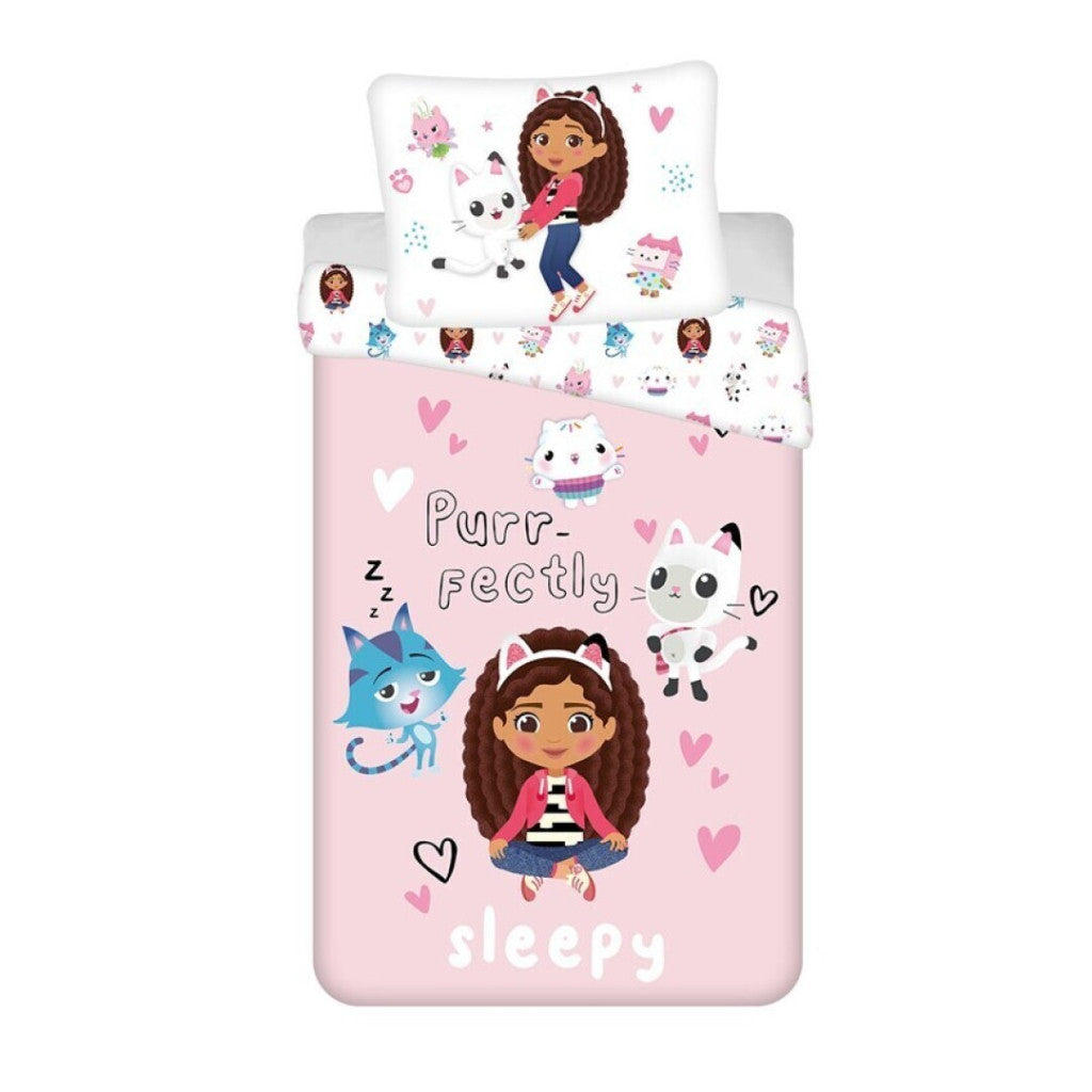 Gabby's Dollhouse Sleepy gultasveļas pārvalks 140–200 cm, 65–65 cm