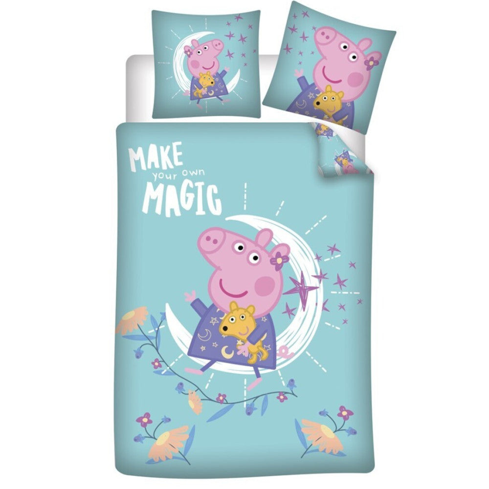 Peppa Pig Magic gultasveļas pārvalks 140–200 cm, 63–63 cm mikrošķiedra