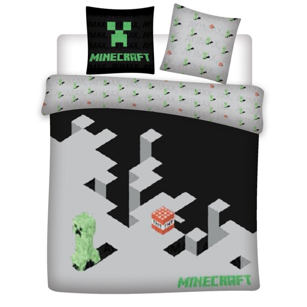 Minecraft Ēnu raktuves dubultais, dubultais segas pārvalks 240√ó220cm, 65x65 cm