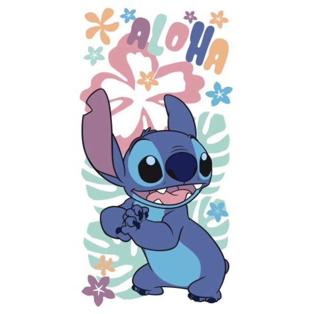Disney Lilo un Stitch Hawaiian Harmony vannas dvielis, pludmales dvielis 70x140cm (ātri žūstošs)