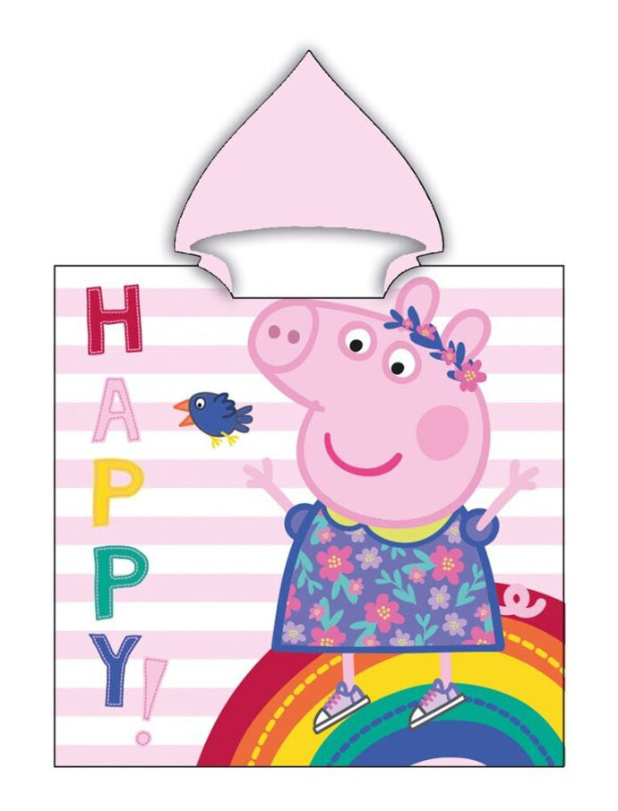 Peppa Pig Happy pludmales dvielis pončo 55x110 cm (ātri žūstošs)