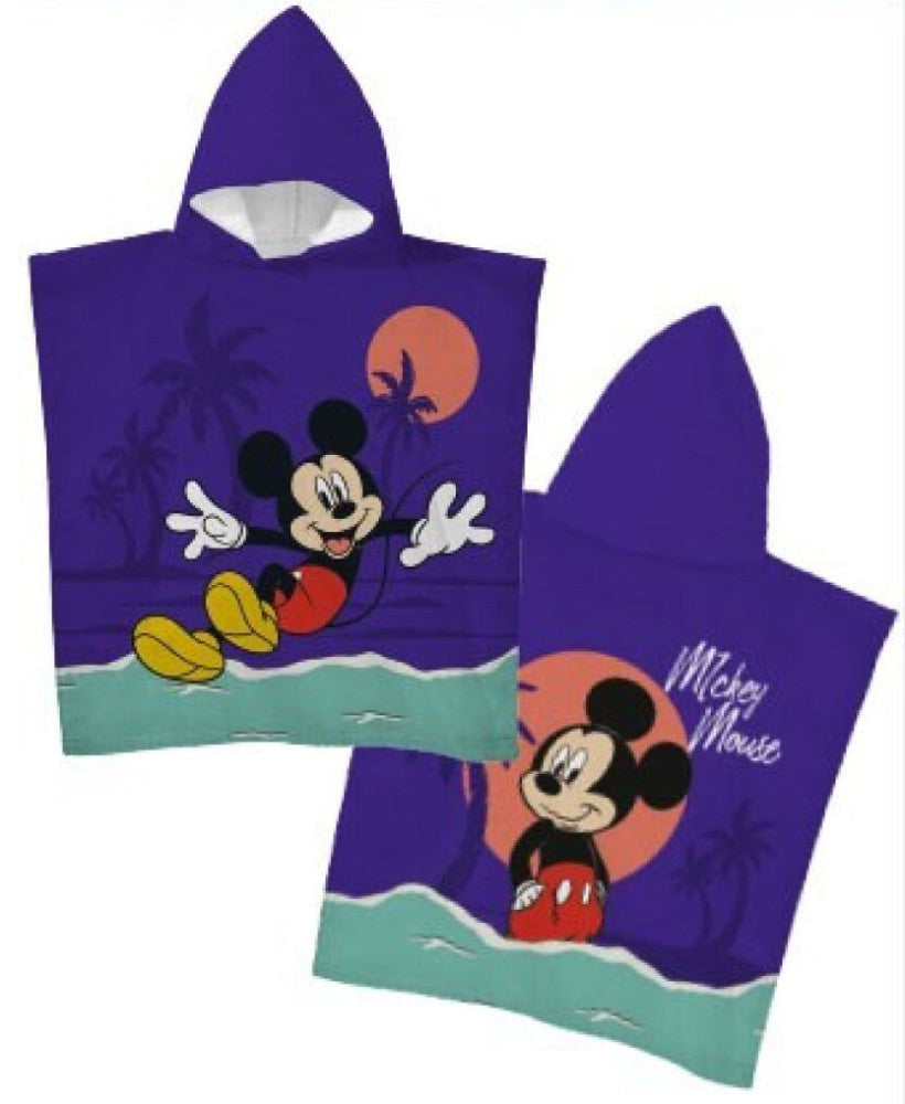 Disney Mikija jūras pludmales dvielis pončo 55x110 cm (ātri žūstošs)