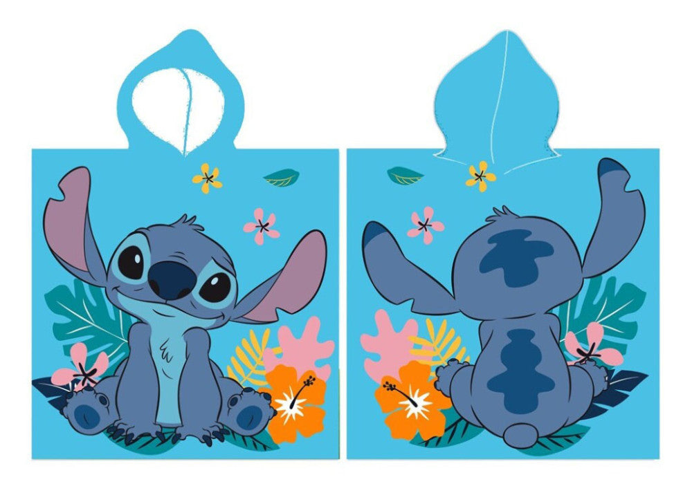 Disney Lilo un Stitch klausīšanās ausis pludmales dvielis pončo 55x110 cm (ātri žūstošs)