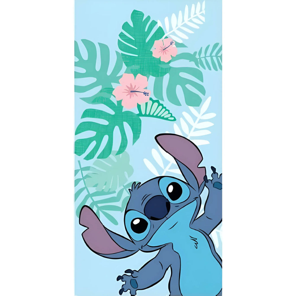 Disney Lilo un Stitch vannas dvielis, pludmales dvielis 70x140cm (ātri žūstošs)