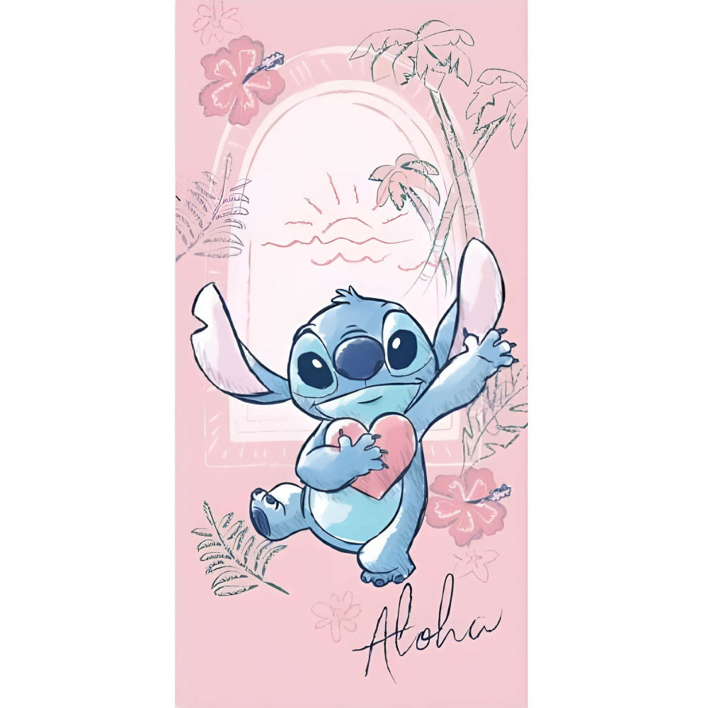 Disney Lilo un Stitch Sirds vannas dvielis, pludmales dvielis 70x140cm (ātri žūstošs)