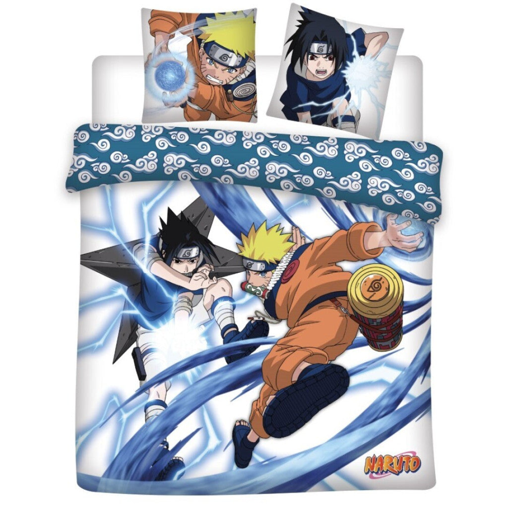 Naruto Rasengan pret Čidori dubultais, dubultais segas pārvalks 240√ó220cm, 65x65 cm