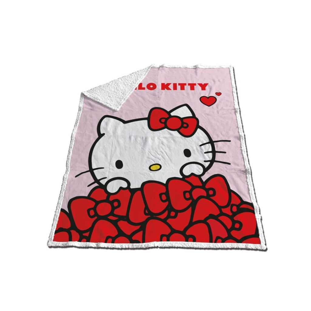 Hello Kitty šerpu sega ar bantīti 130x170cm