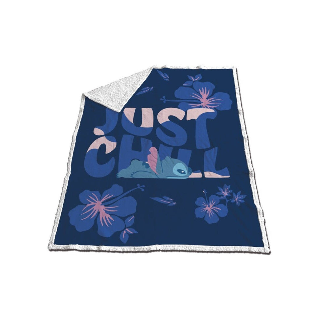 Disney Lilo un Stitch zila, chill šerpu sega 130x170cm