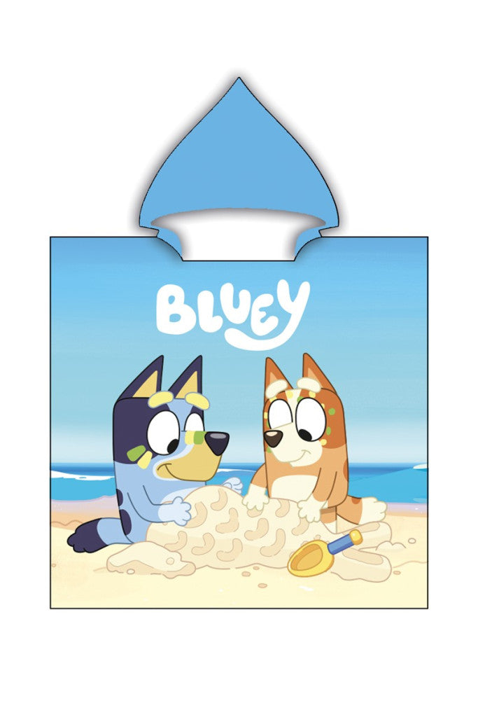 Bluey Sandcastle pludmales dvieļu pončo 55x110 cm (ātri žūstošs)