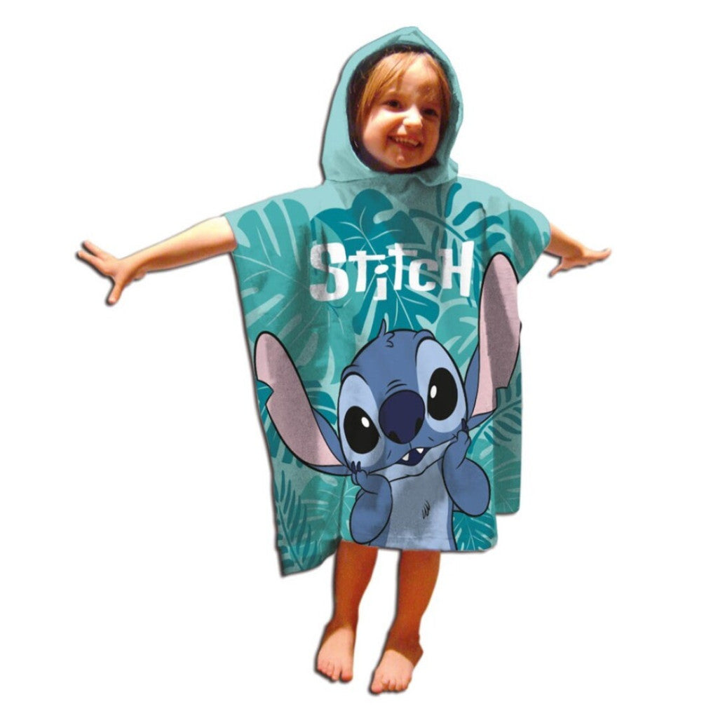 Disney Lilo un Stitch lapu pludmales dvielis pončo 55x110 cm (ātri žūstošs)