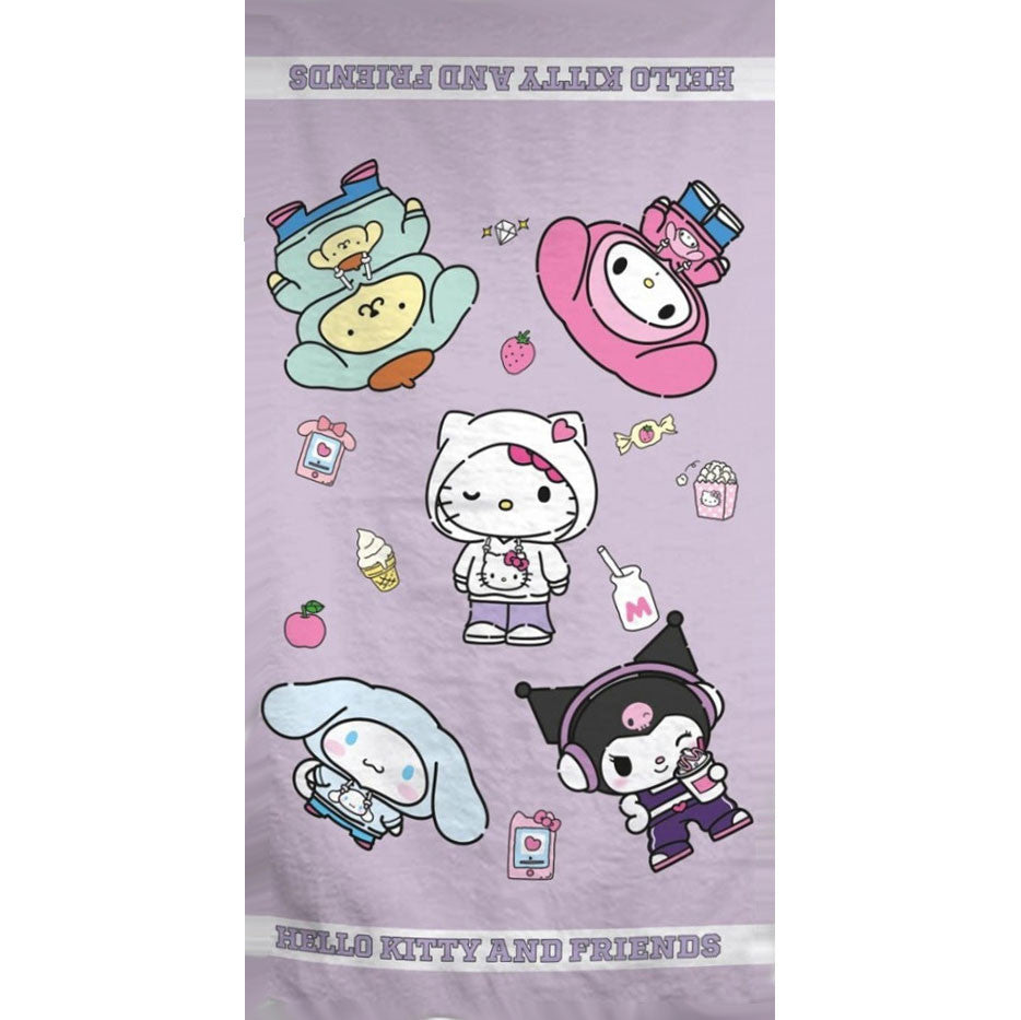 Hello Kitty Friends pludmales dvielis 90x170cm