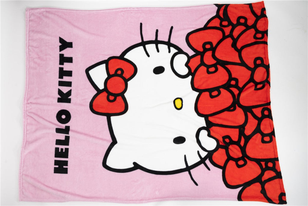 Hello Kitty flaneļa flīsa sega ar bantītēm 130x160cm