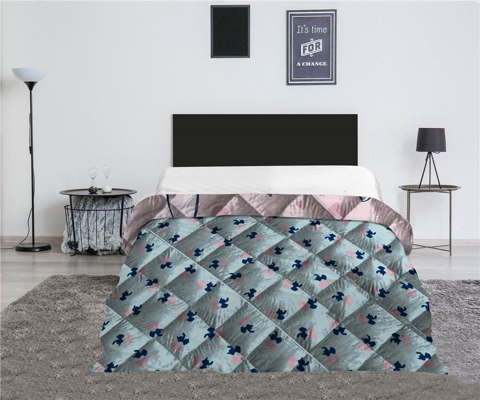 Disney Lilo un Stitch Sirds stepēts gultas pārklājs, sega 240x220cm