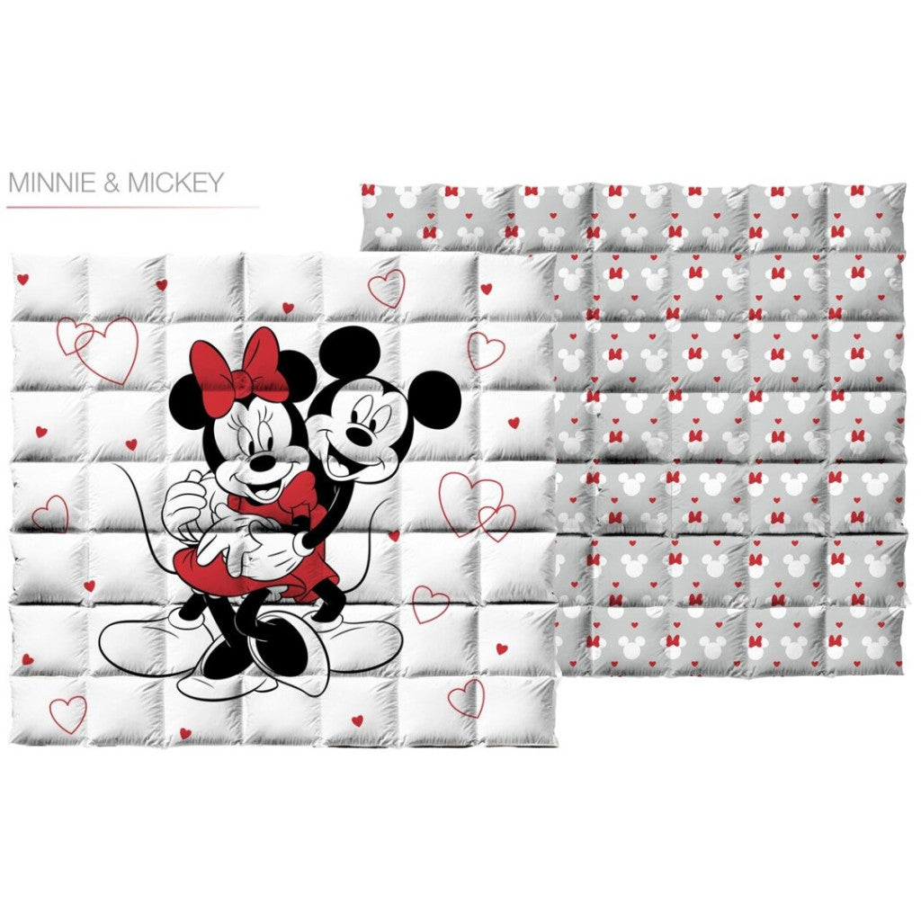 Disney Minnie Mickey Love stepēts gultas pārklājs, sega 240x220cm