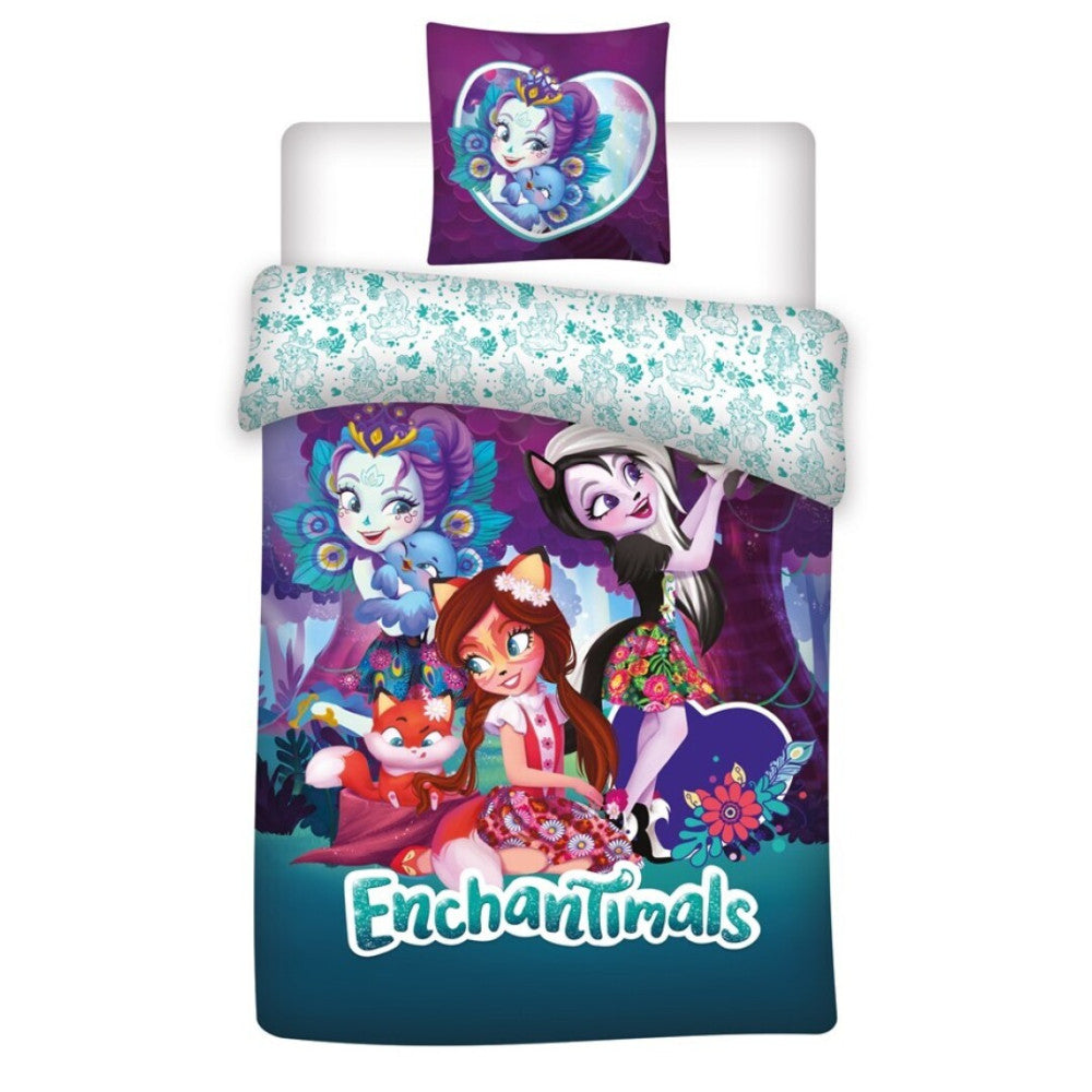 Enchantimals gultasveļas komplekts 140–200 cm, 63–63 cm mikrošķiedra