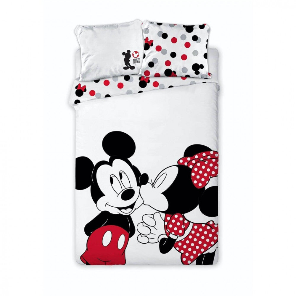 Disney Mickey Mickey Love Disney Minnie gultasveļas komplekts 140x200cm, 63x63 cm mikrošķiedra