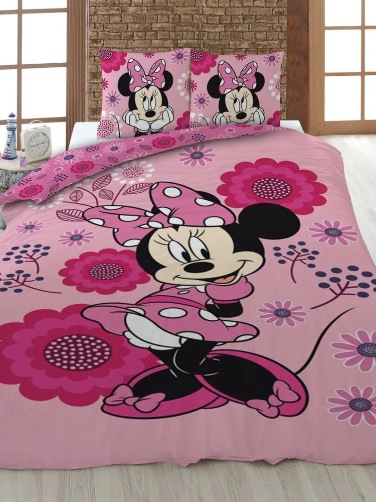 Disney Minnie Flowers gultasveļas pārvalks 140–200 cm, 63–63 cm mikrošķiedra