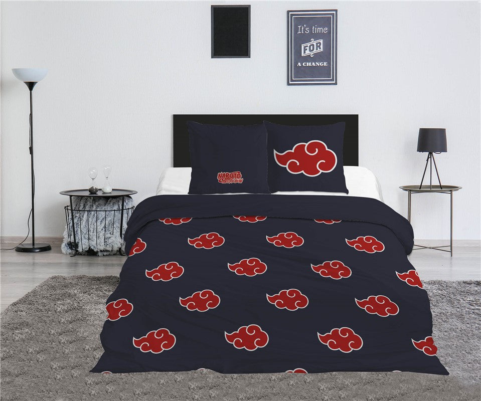Naruto Akatsuki dubultais, dubultais segas pārvalks 240√ó220cm, 65x65 cm