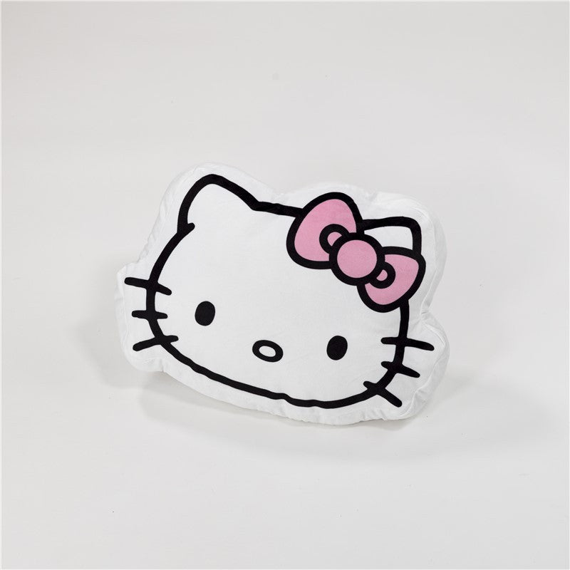 Hello Kitty rozā bantītes formas dekoratīvais spilvens 28x36 cm velūrs