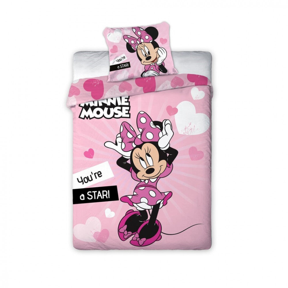 Disney Minnie Star gultasveļas komplekts 140–200 cm, 63–63 cm mikrošķiedra
