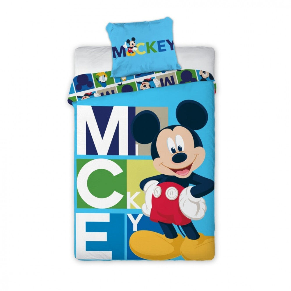 Disney Mickey Timeless Character gultasveļas pārvalks 140x200cm, 63x63 cm mikrošķiedra