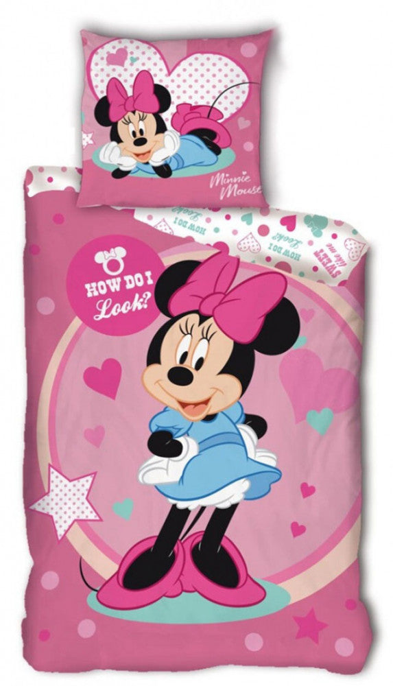 Disney Minnie stila gultasveļas komplekts 140–200 cm, 63–63 cm mikrošķiedra