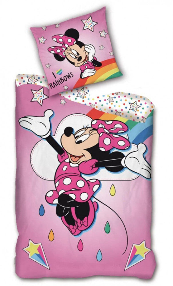 Disney Minnie Rainbow gultasveļas pārvalks 140–200 cm, 63–63 cm mikrošķiedra