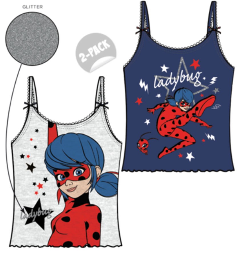 Miraculous Ladybug bērnu krekliņš bez piedurknēm, 2 daļu komplekts, 110-140 cm