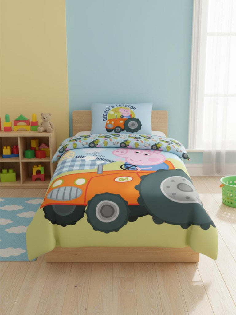 Peppa Pig George's Tractor bērnu gultasveļas komplekts 100√ó135cm, 40√ó60cm