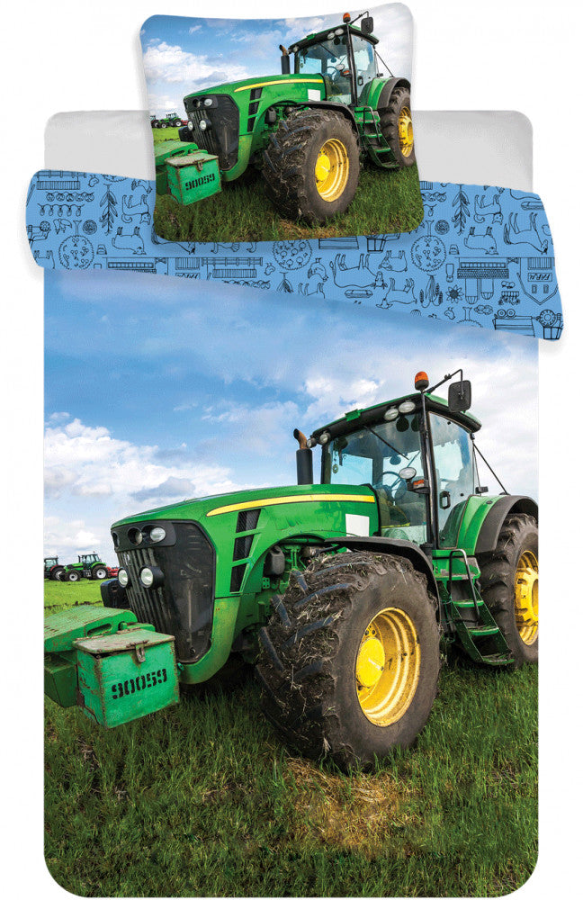 Traktors Traktors, bērnu gultasveļas komplekts 100√ó135cm, 40√ó60cm