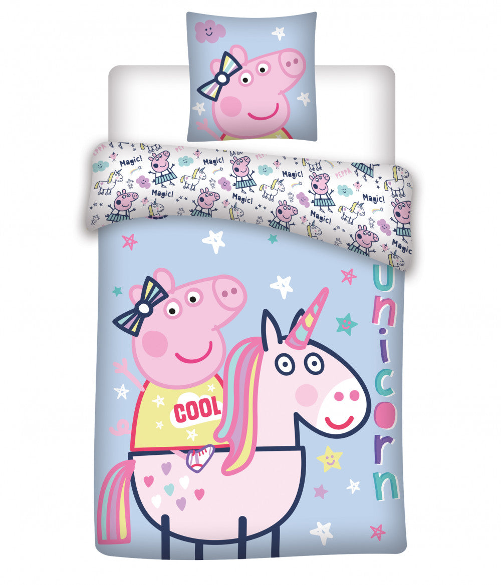 Peppa Pig gultas veļas pārvalks 135–200 cm, 80–80 cm