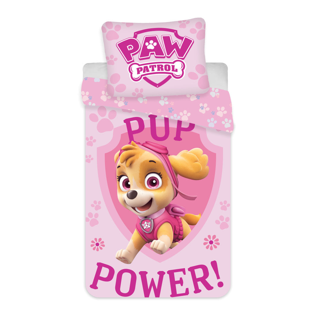 Ķepu patruļa Skye Dream bērnu, bērnudārza gultasveļas pārvalks 100√ó135cm, 40√ó60 cm