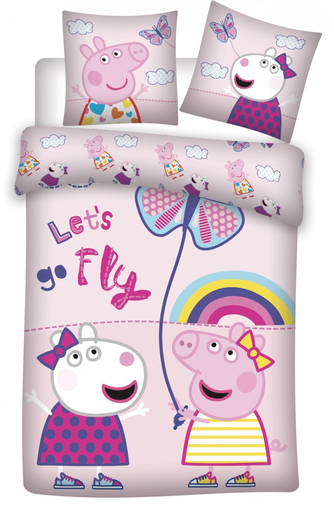 Peppa Pig Let's Fly bērnu gultasveļas komplekts 100√ó140 cm, 40√ó45 cm