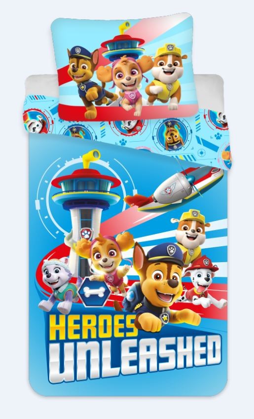 Paw Patrol Unleashed gultasveļas pārvalks 135–200 cm, 80–80 cm