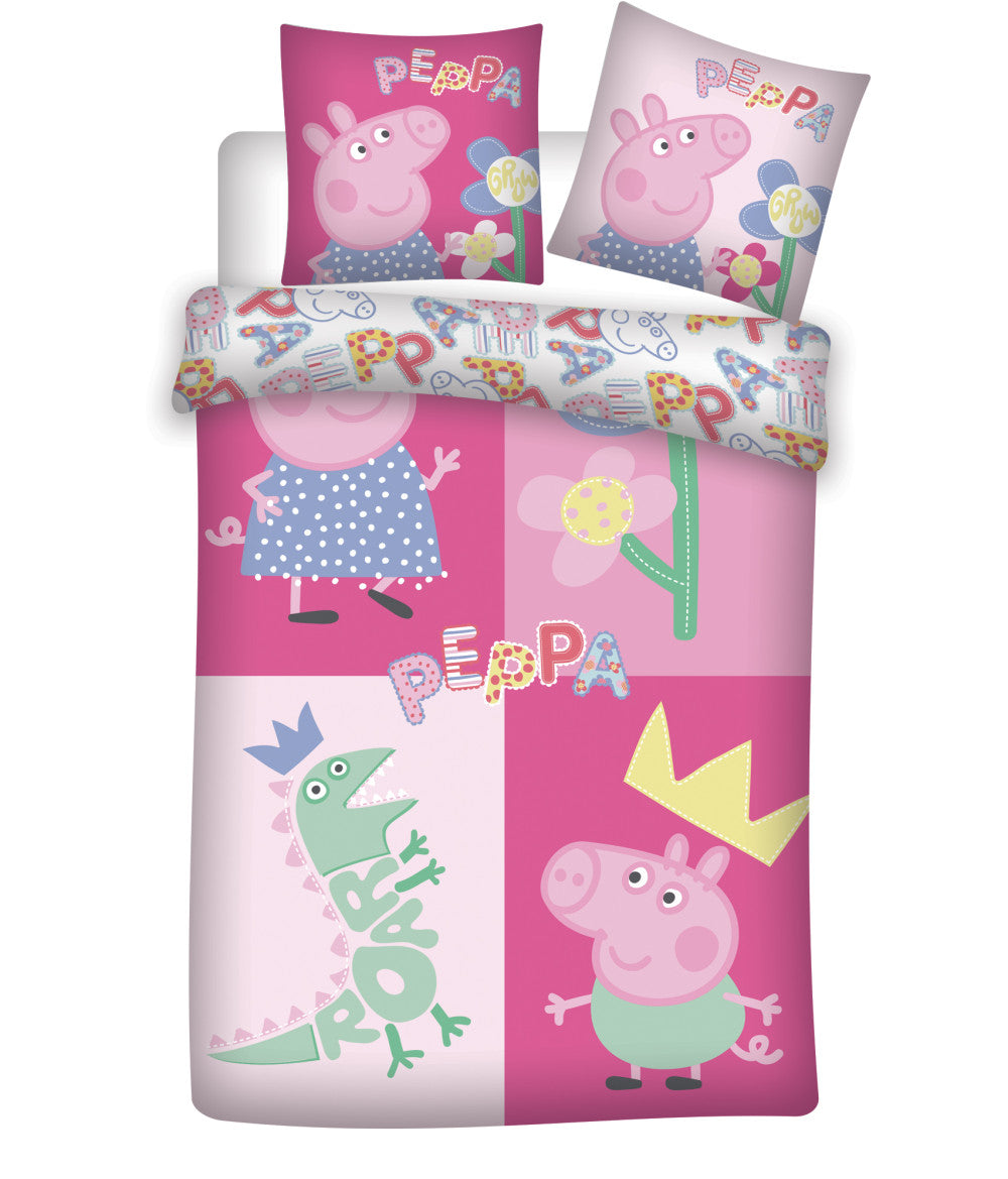 Peppa Pig Roar bērnu gultasveļas komplekts 100√ó135cm, 40√ó60 cm