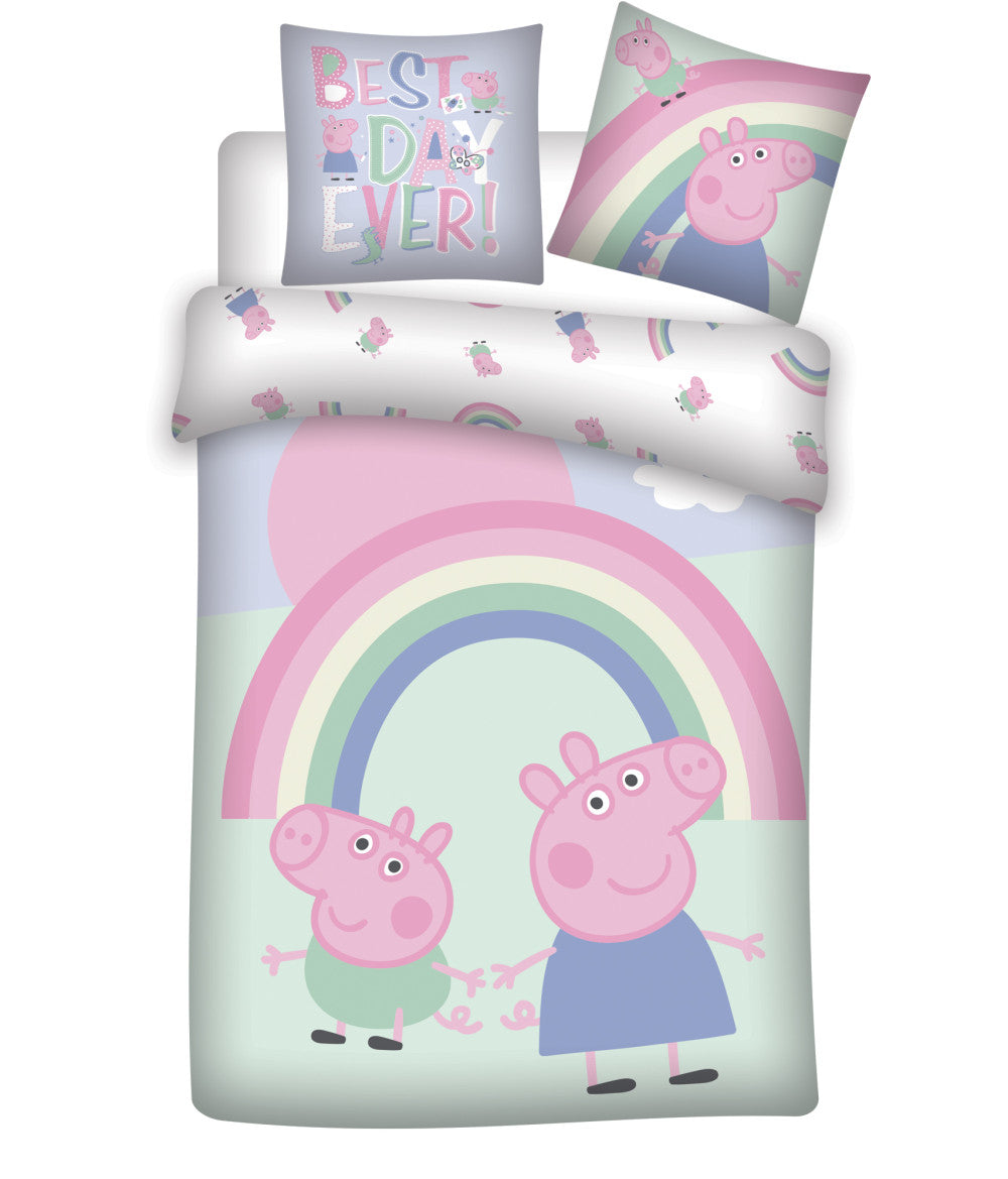 Peppa Pig bērnu gultasveļas komplekts "Labākā diena" 100–135 cm, 40–60 cm