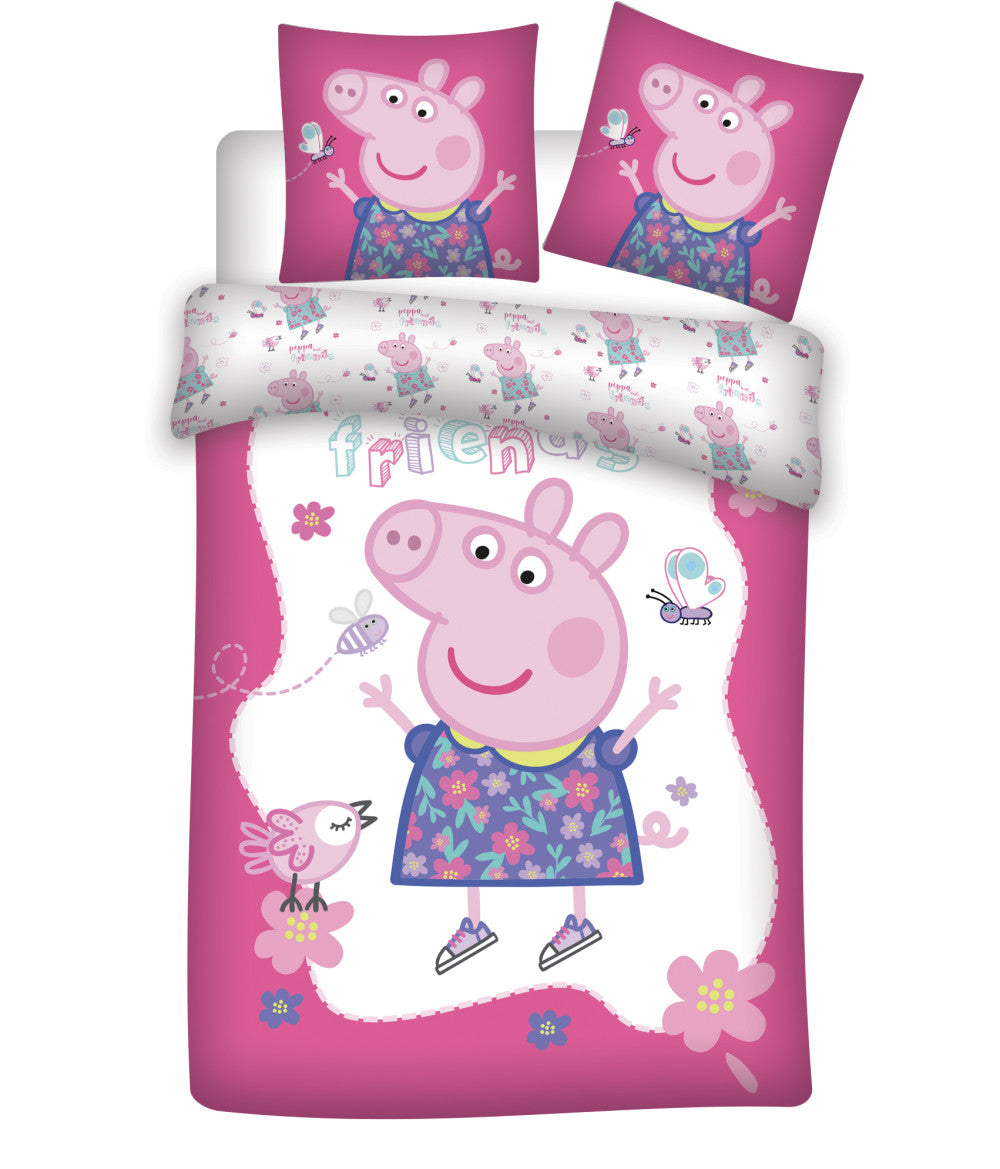 Peppa Pig Flowers bērnu gultasveļas komplekts 100√ó135cm, 40√ó60cm
