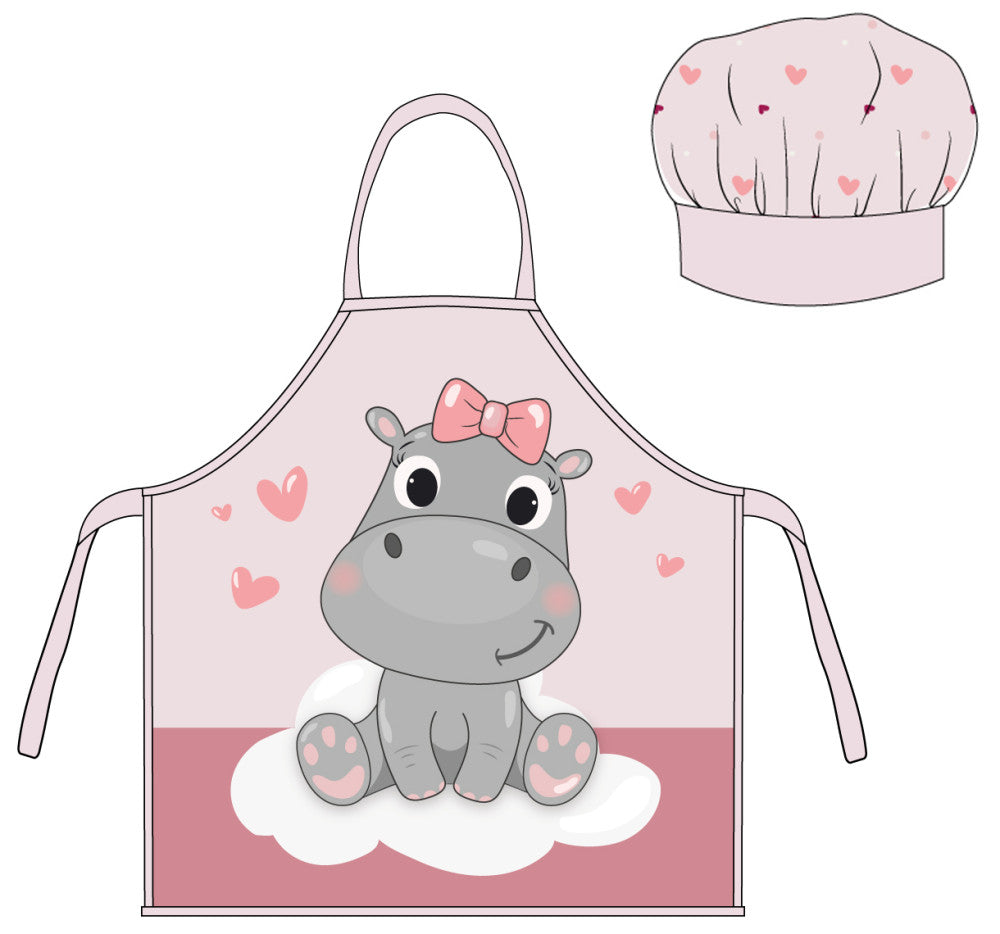 Hippo rozā Hippo bērnu priekšautu komplekts, 2 daļas